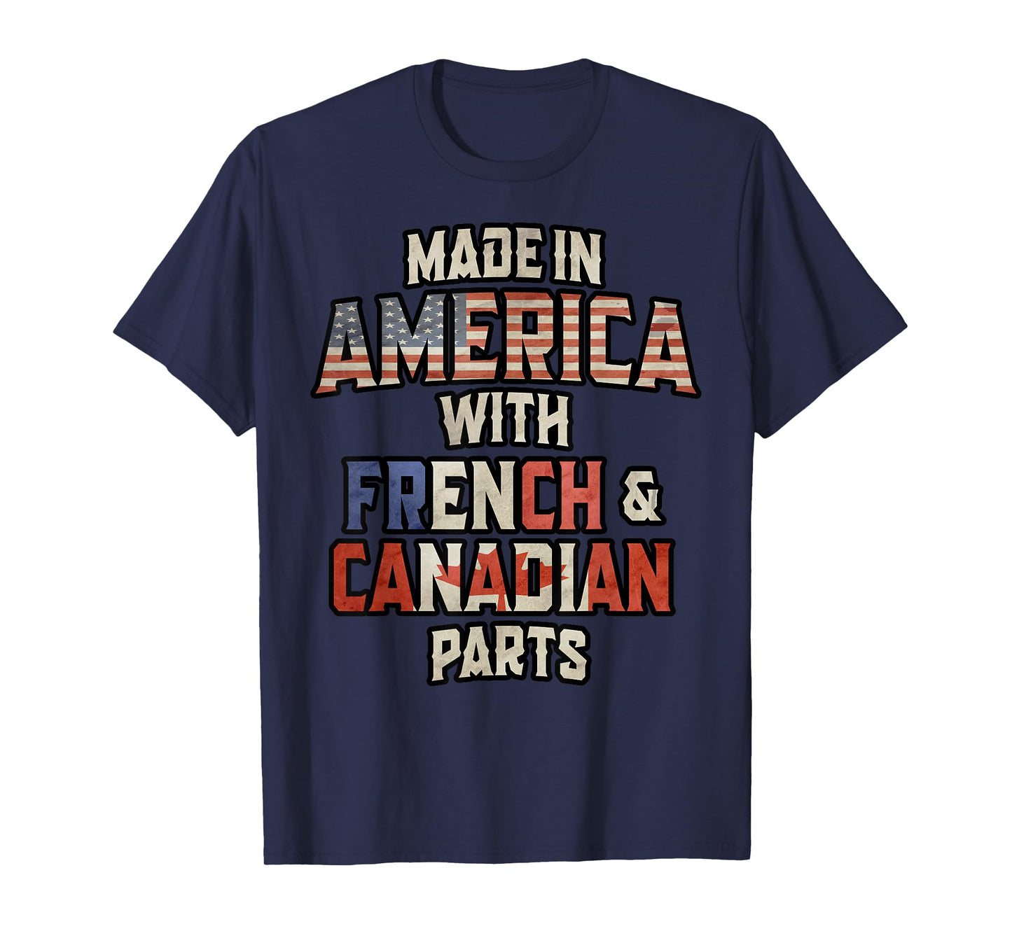 Canadian And French Made In America Mix Heritage Vintage T-Shirt