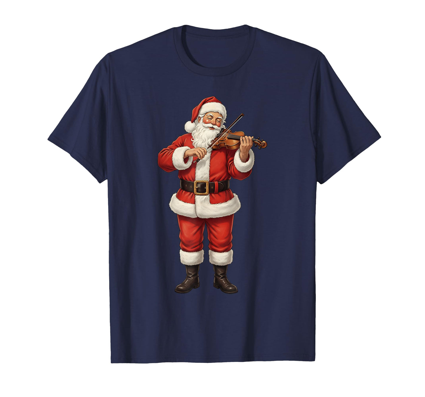 Christmas Santa Playing Violin Player Violinist Xmas Holiday T-Shirt