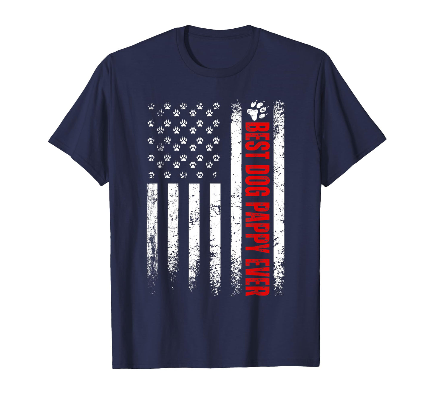 Mens Best Dog Pappy Ever American Flag Family Father's Day T-Shirt