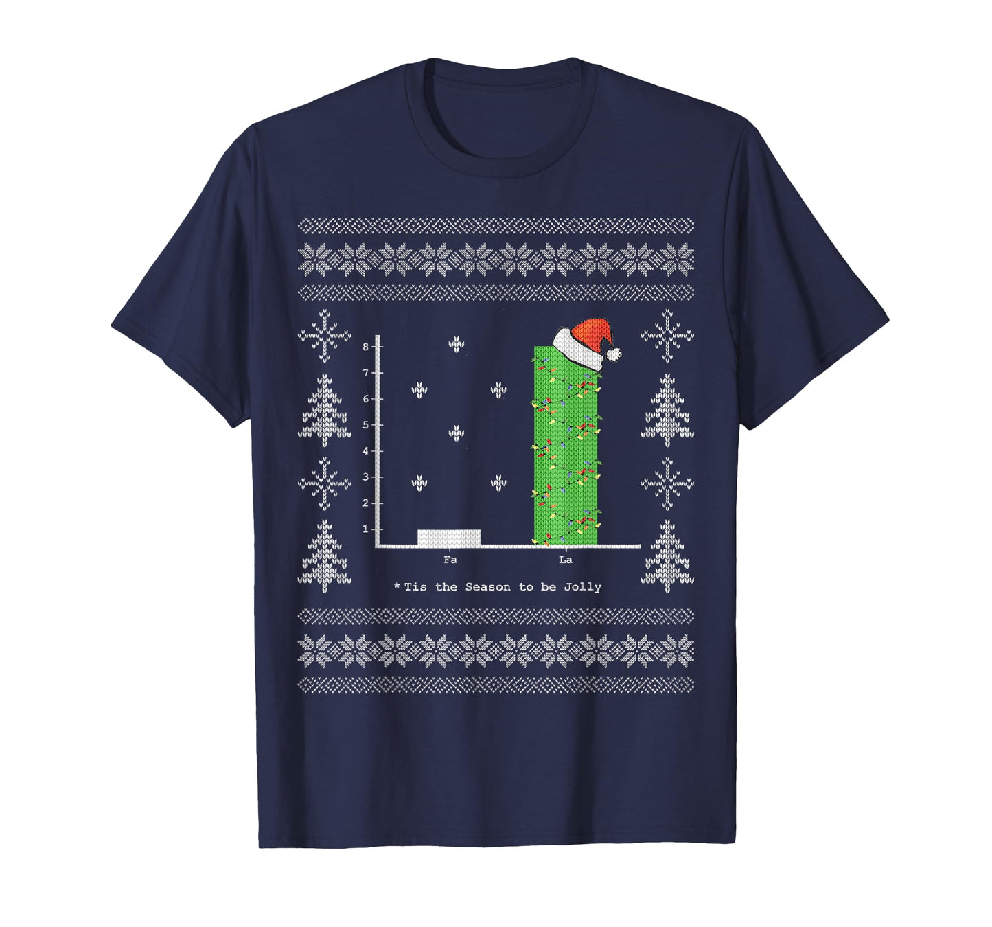 Christmas Carol Math Bar Graph Ugly Christmas T-Shirt T-Shirt
