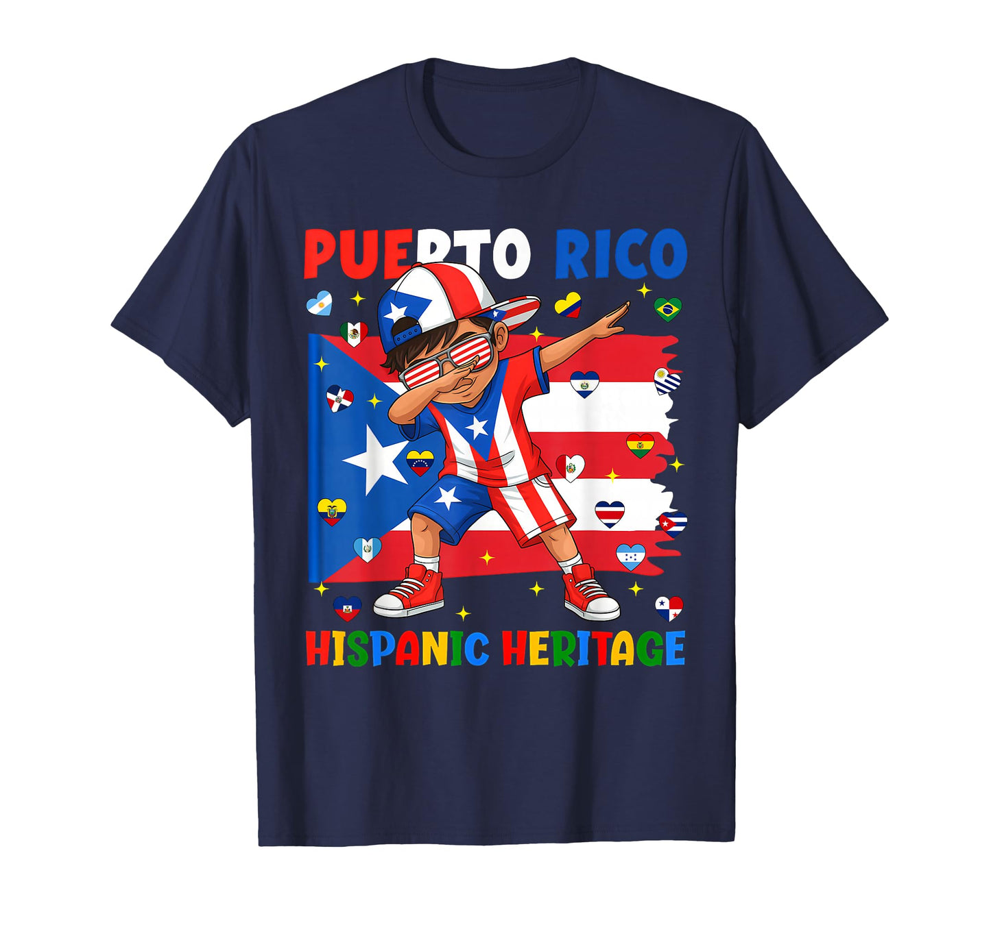 Puerto Rico Flag Puerto Rico Latin Boy Kid Hispanic Heritage T-Shirt