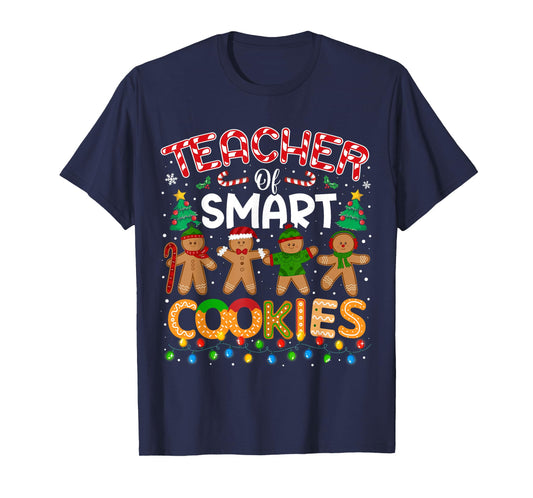 Christmas Teacher of Smart Cookies Funny Cute Gingerbread T-Shirt