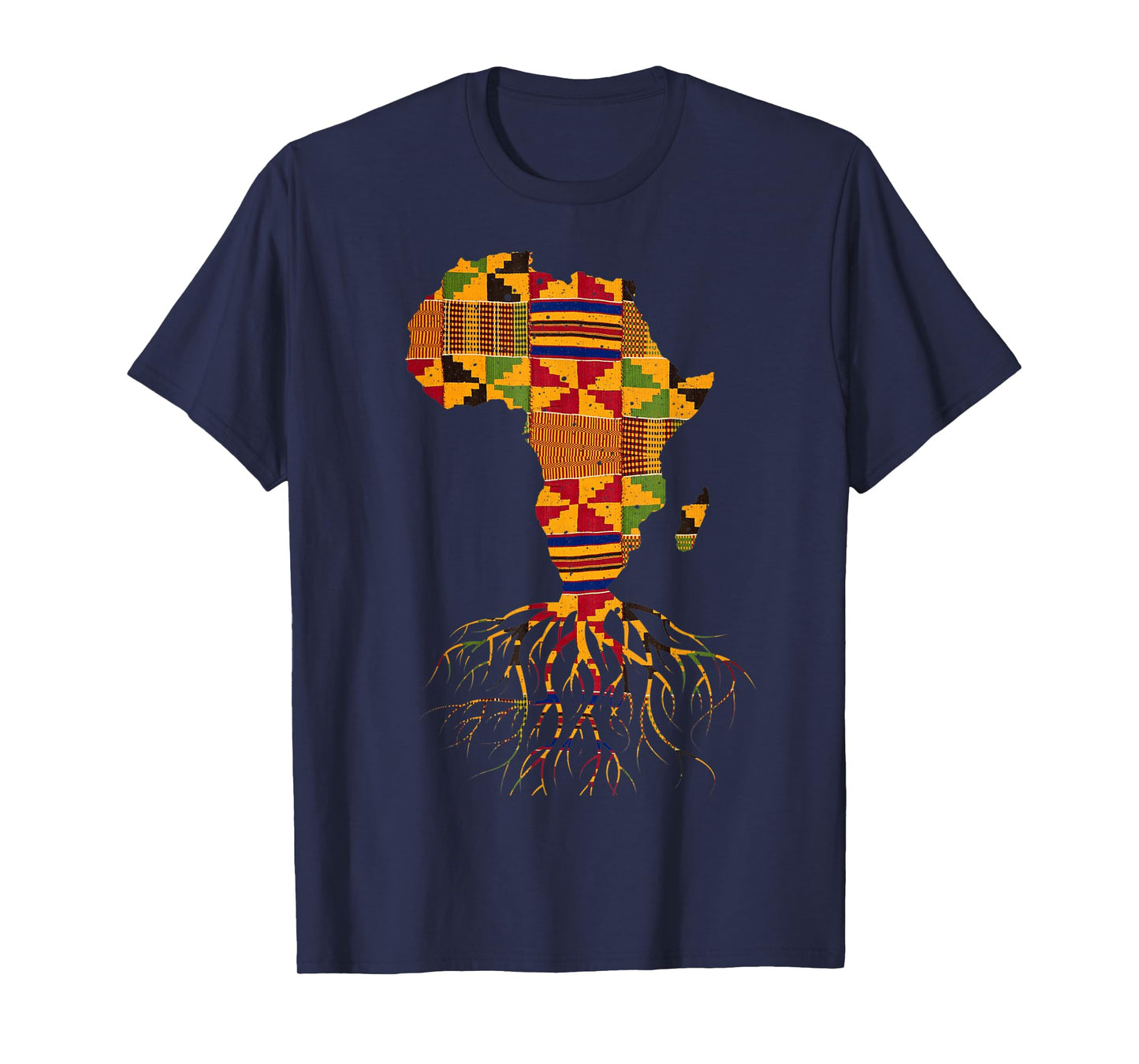 Cool Africa Map Shirt Traditional Kente Cloth African Roots T-Shirt