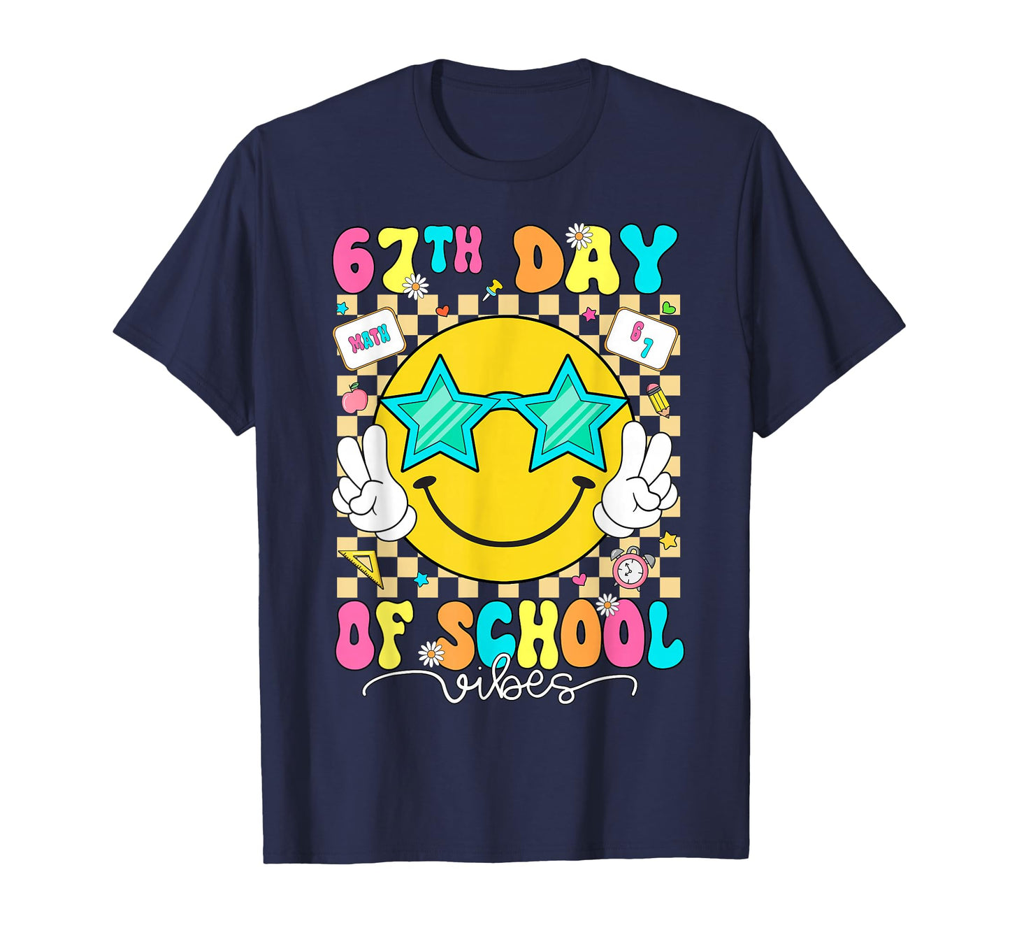 67 Days of School Happy 67th of School Vibes Kids Boys Girls T-Shirt