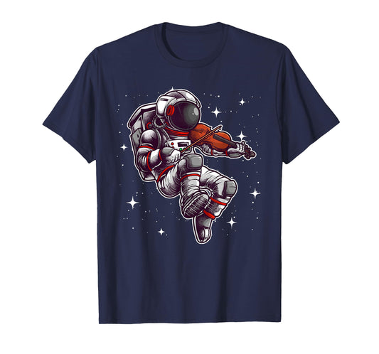 Cool Violin Player Astronaut For Men Women Viola Music Lover T-Shirt