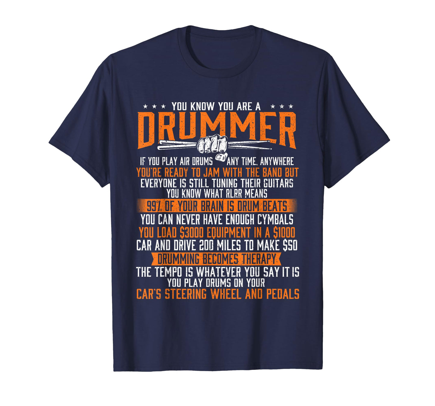 Funny Drumming Shirts - Men's Black You Know You Are A Drummer T-Shirt - Short Sleeve - Classic Fit - Music Themed Apparel - Drummers, Music Lovers, Unisex