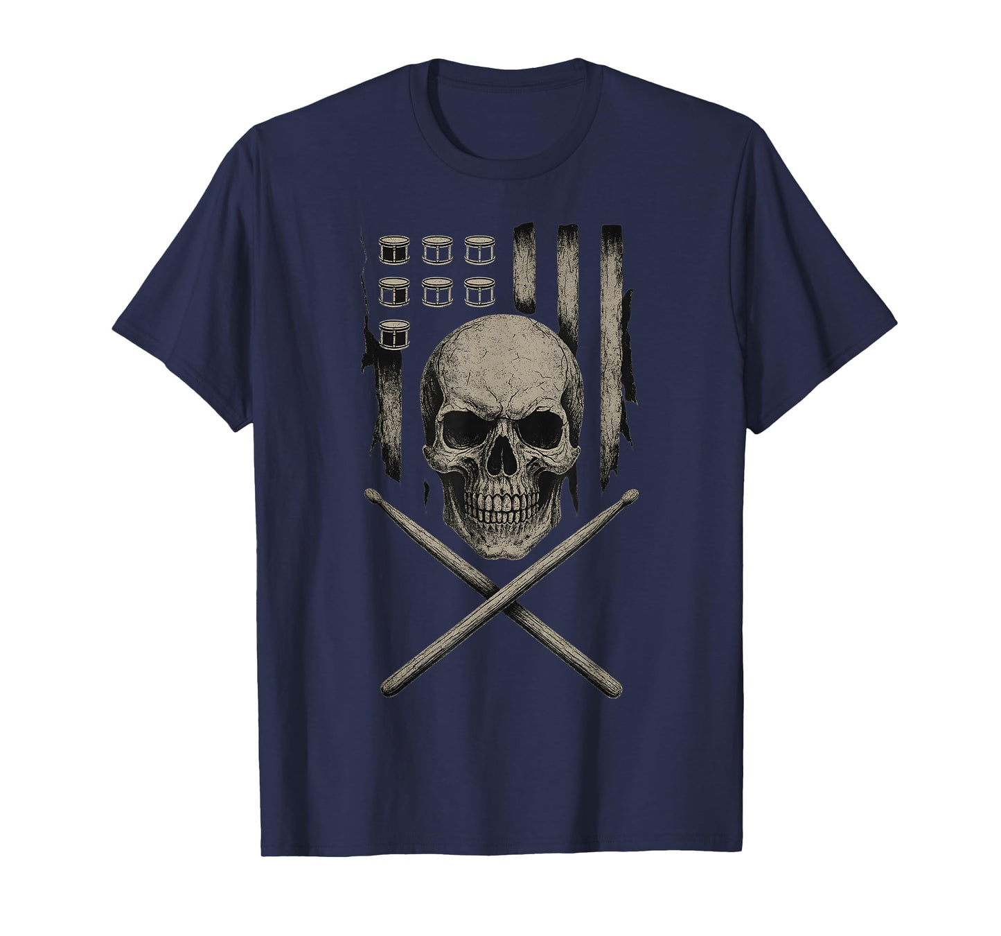 Percussionist Drummer and Marching Band Drumline US Flag T-Shirt