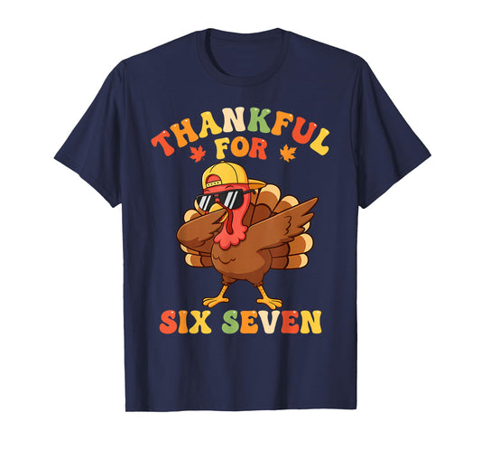Thankful for Six Seven 6 7 Meme Thanksgiving Turkey Boys T-Shirt