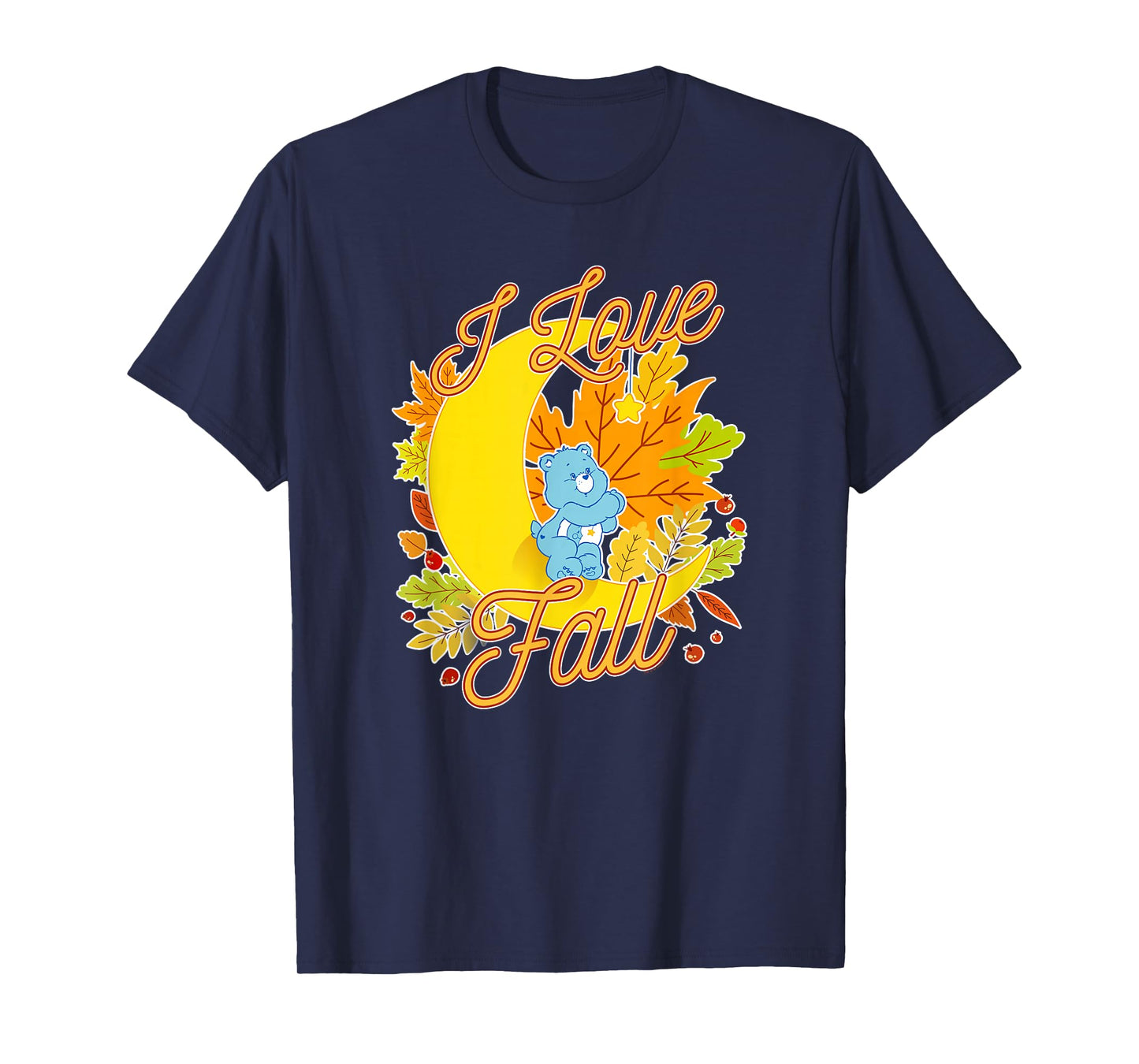 Care Bears Thanksgiving Bedtime Bear I Love Fall Moon Logo T-Shirt
