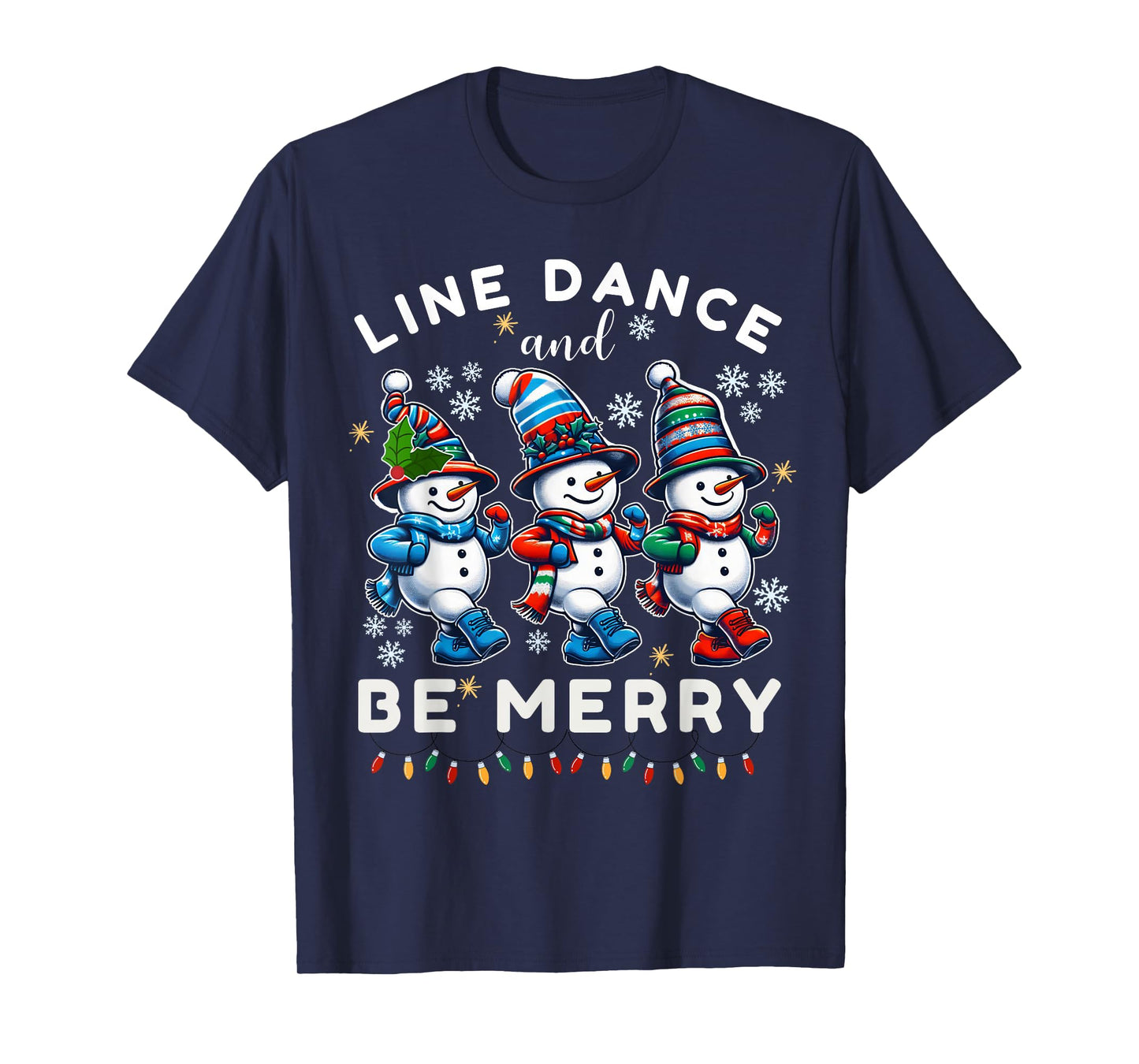 Be Merry Snowman Line Dance Christmas Funny Holiday Dancing T-Shirt