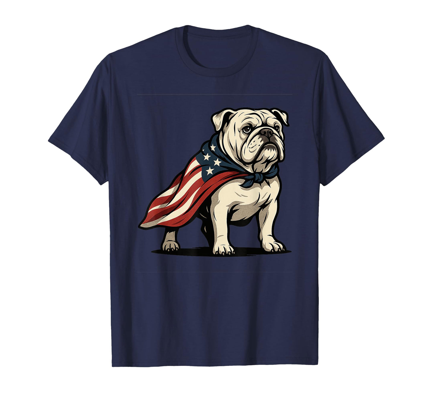 Patriotic Bulldog 4th of July Funny Dog Lover American Flag T-Shirt