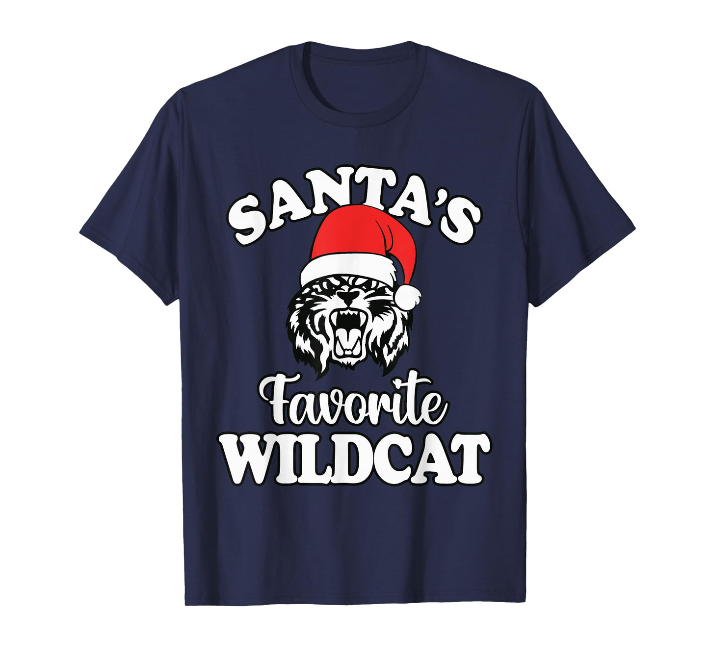 Santa's Favorite Wildcat Back to School Christmas T-Shirt