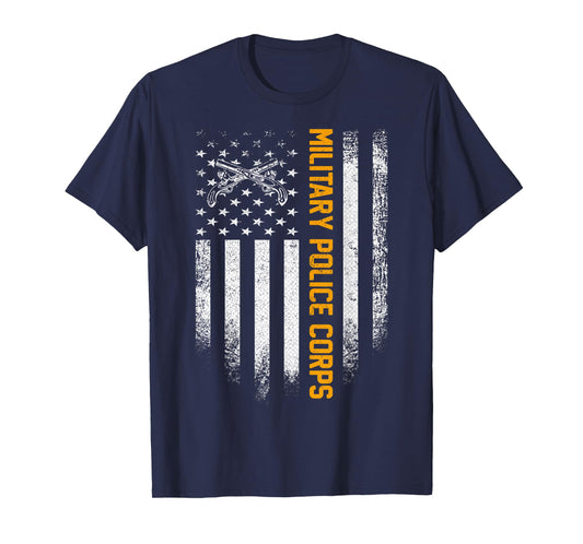 Vintage USA Military Police Corps American Flag Patriotic T-Shirt