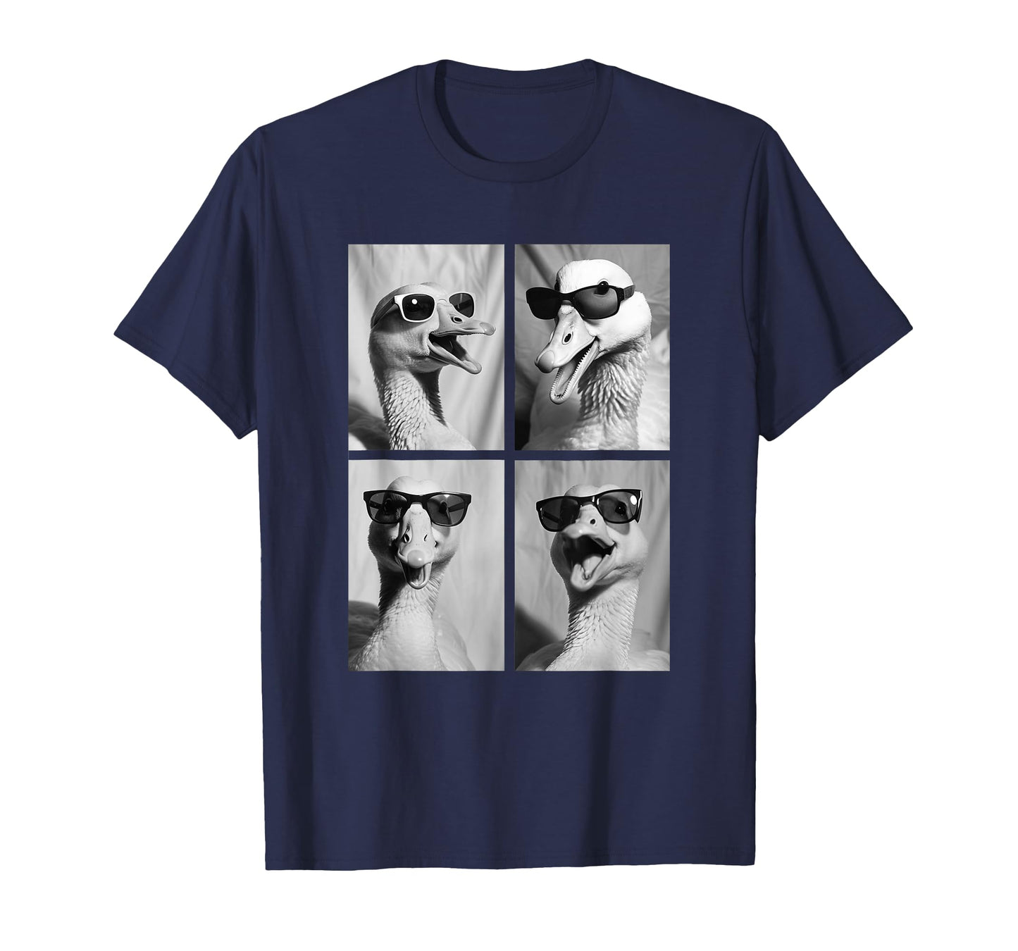 Funny Goose with Sunglasses Silly Geese Animals Photo Booth T-Shirt