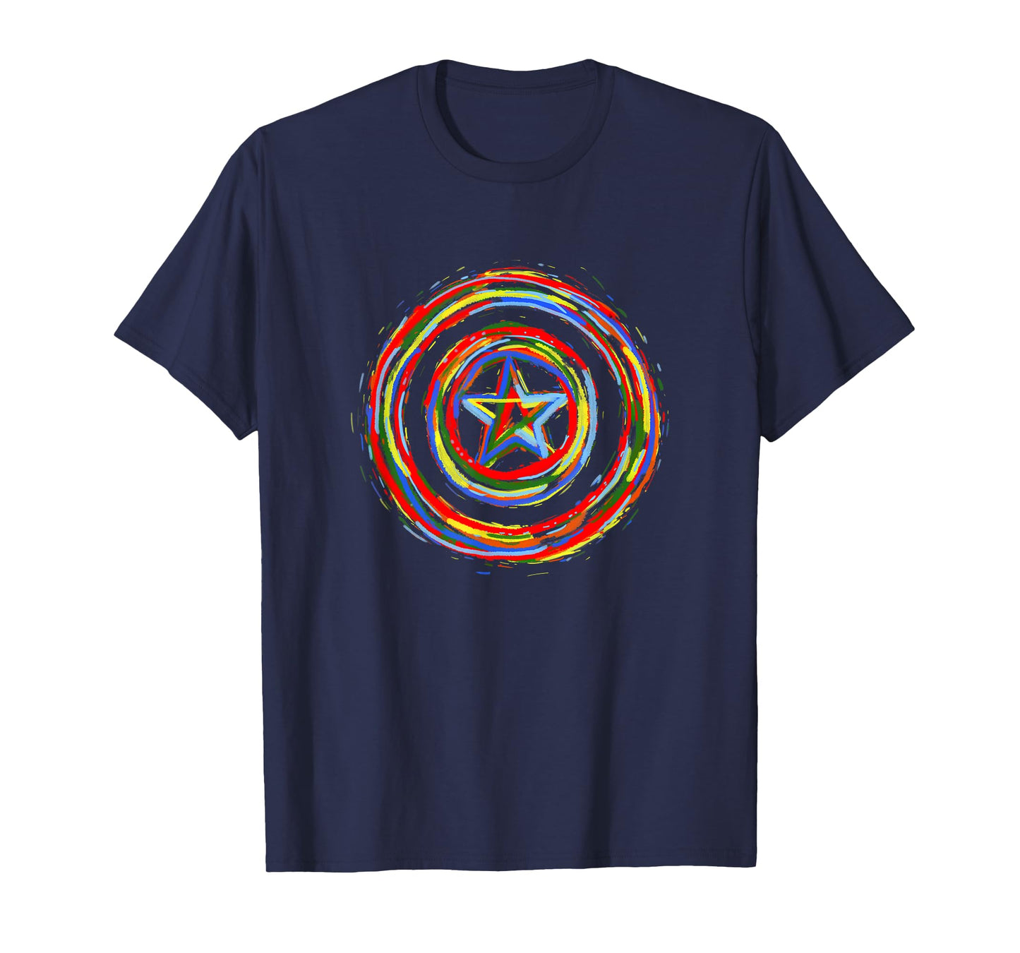 Marvel Comics Classic Captain America Rainbow Paint Shield T-Shirt