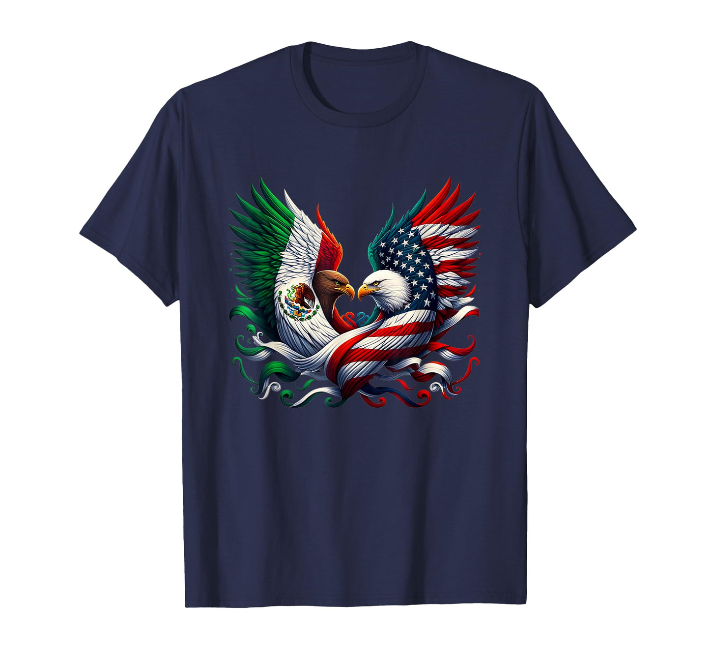 Mexican American Eagle Wings Unity Art T-Shirt