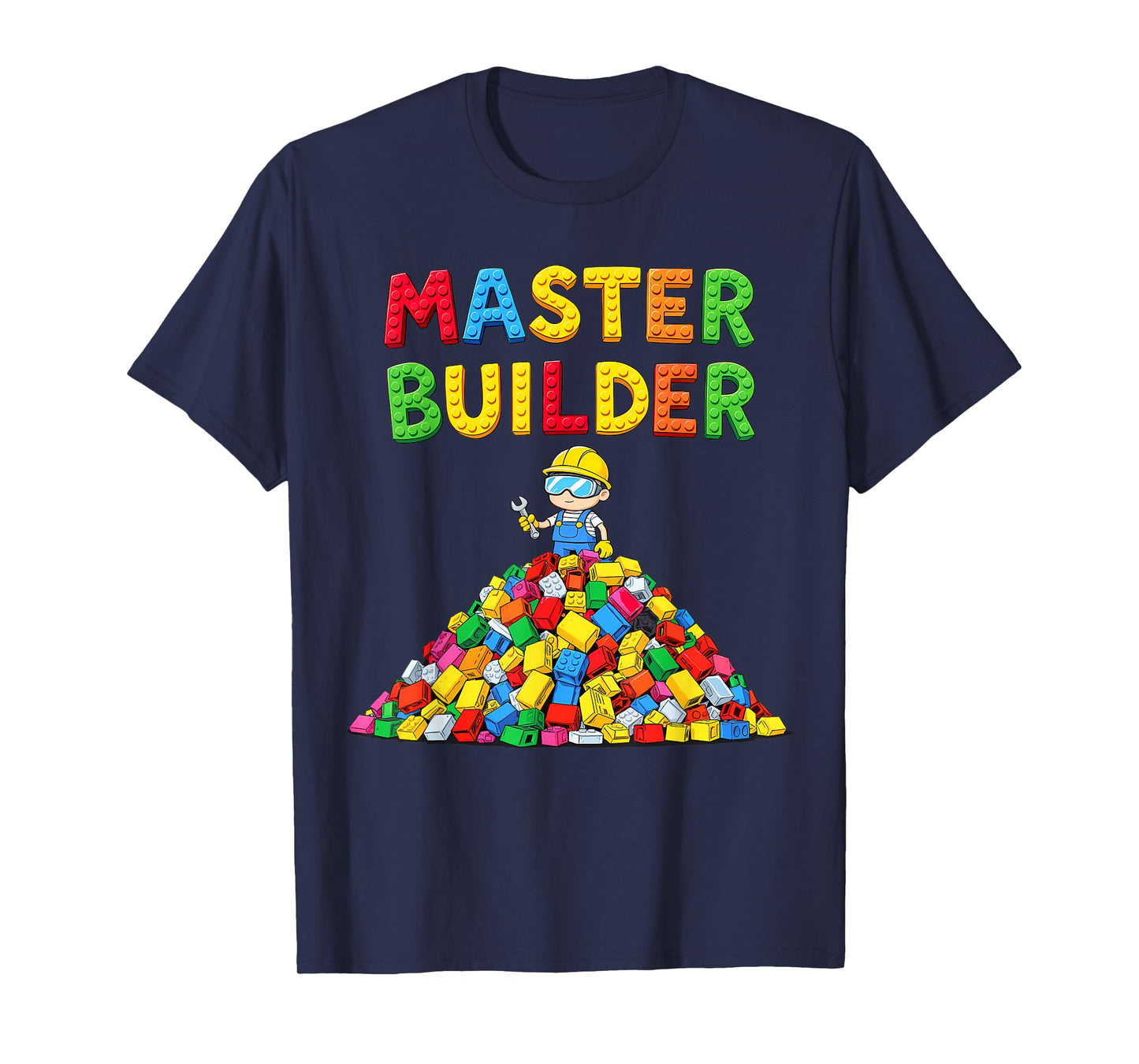 Master Builder Graphic Brick Lover Block Building Toys T-Shirt