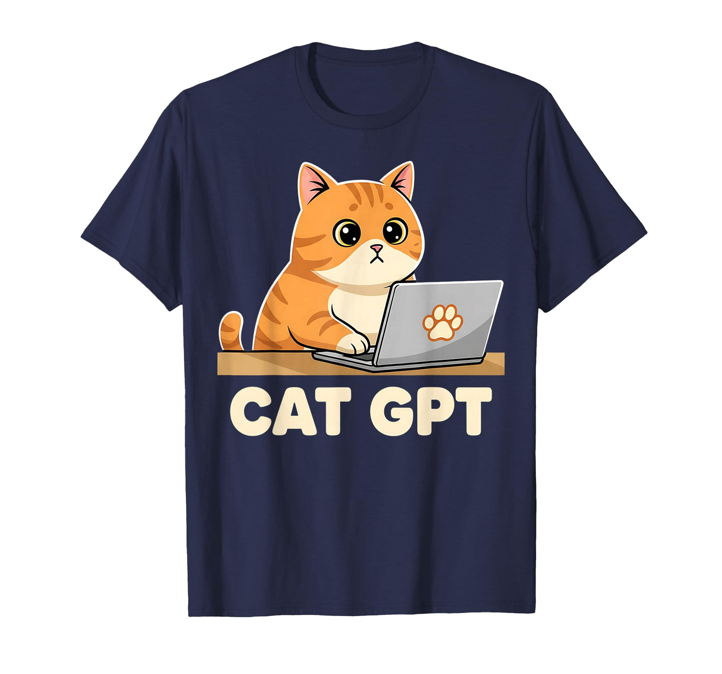 Cat GPT Cute Kitten Pun Funny Graphic T-Shirt