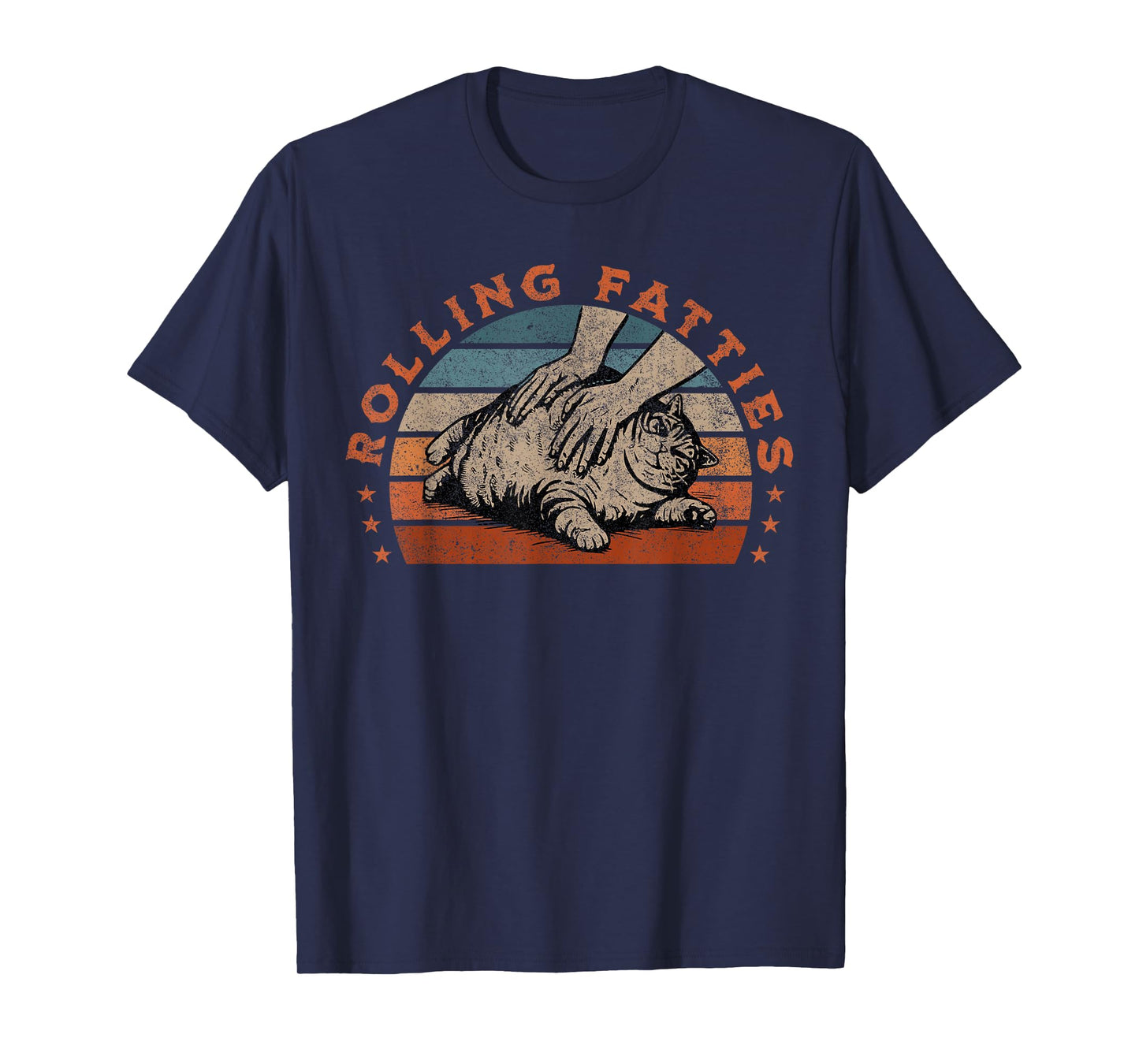 Rolling Fatties Cat Funny Meme Vintage T-Shirt