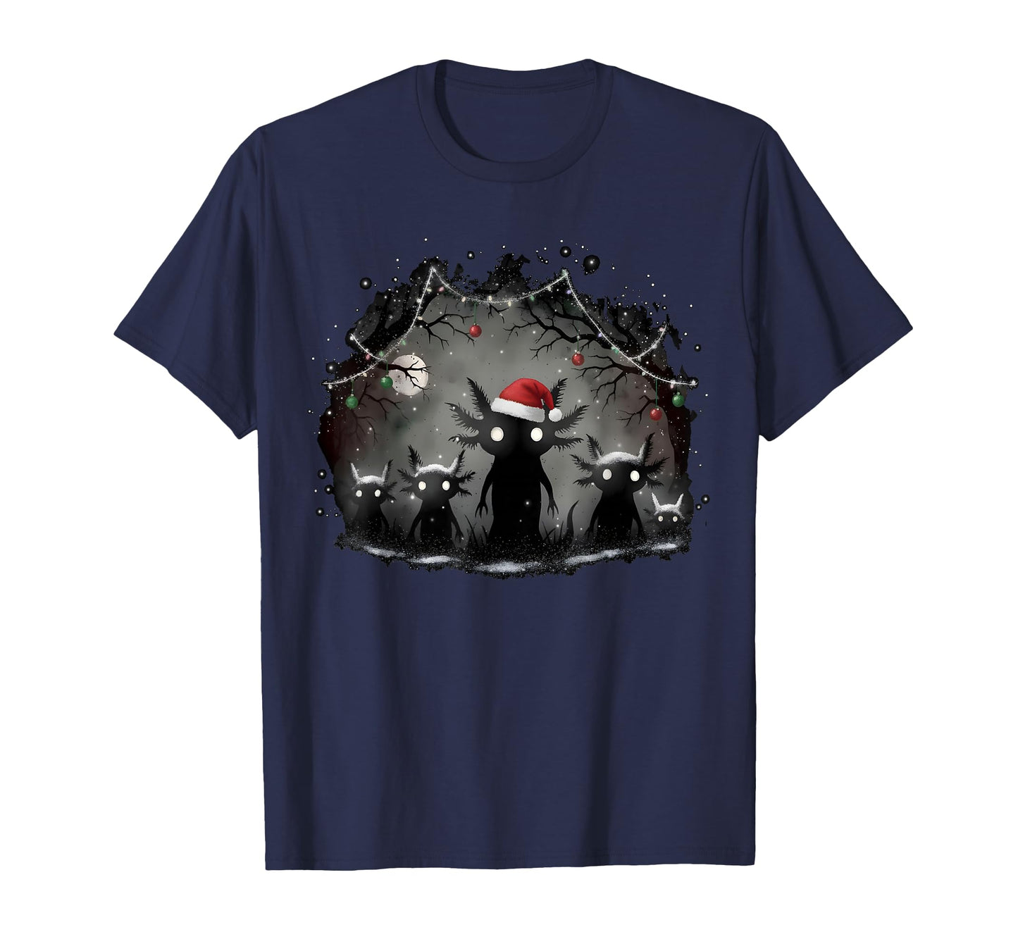 Creepy Gothic Christmas Axolotl Aesthetic Horror Grunge Xmas T-Shirt