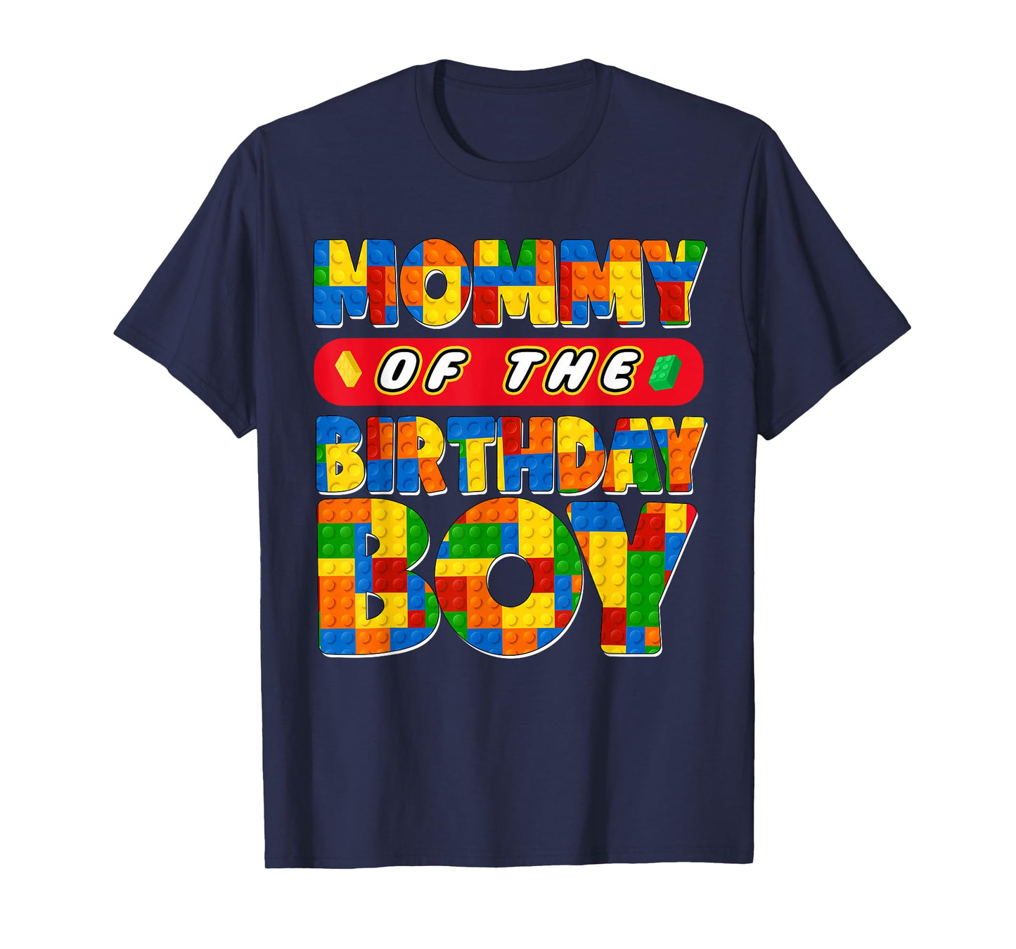 Mom And Dad Mommy Birthday Boy Building Bricks Family Party T-Shirt