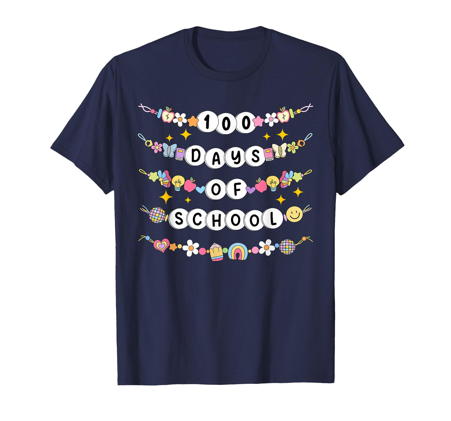 100 Days of School Friendship Bracelets 100 Days Smarter Kid T-Shirt