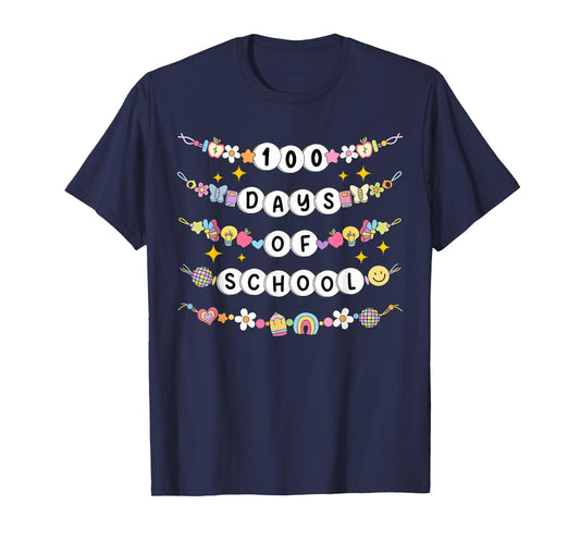 100 Days of School Friendship Bracelets 100 Days Smarter Kid T-Shirt