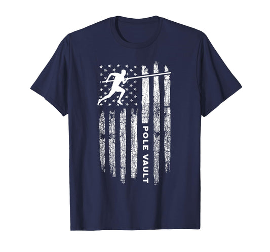 American Flag Pole Vault Apparel - Vintage Pole Vault T-Shirt