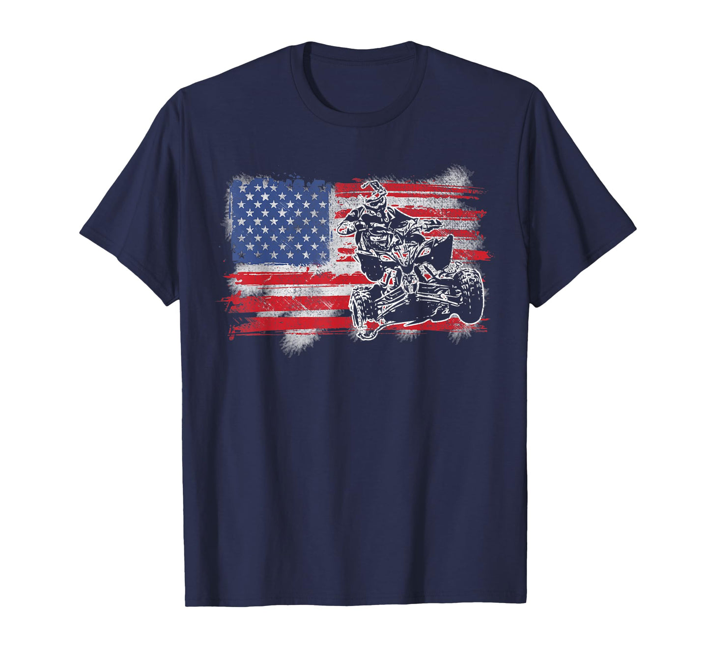 American USA Flag ATV Four Wheeler Quad Bike Brap T-Shirt