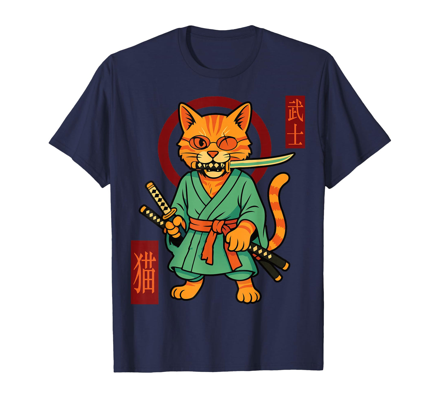 Zoro Pirate - Samurai Cat Anime Funny Manga Warrior T-Shirt