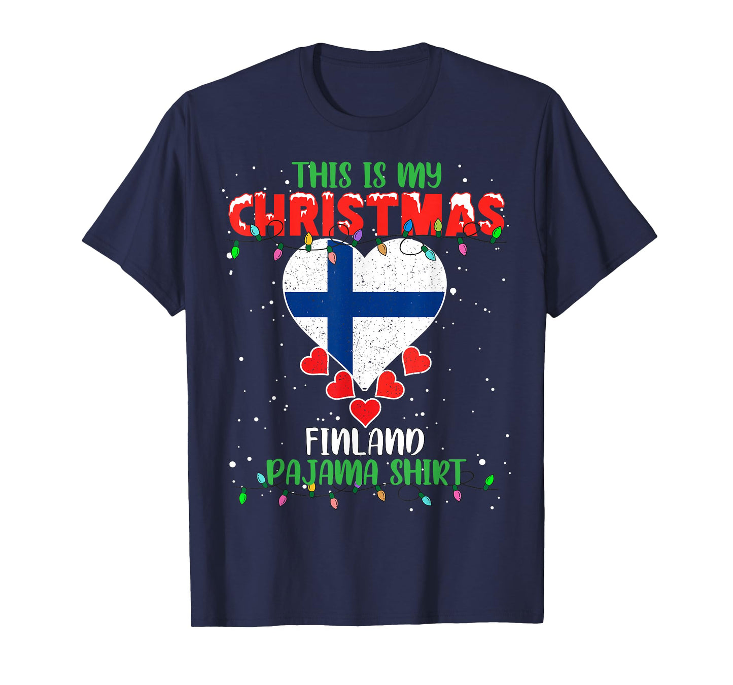 This Is My Christmas Lights Love Finland Flag Pajama T-Shirt