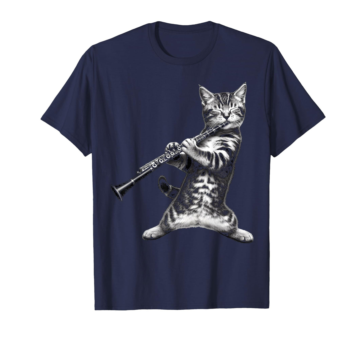 Cat Playing The Clarinet Gifts For Cat Lover Cat Mom Cat Dad T-Shirt