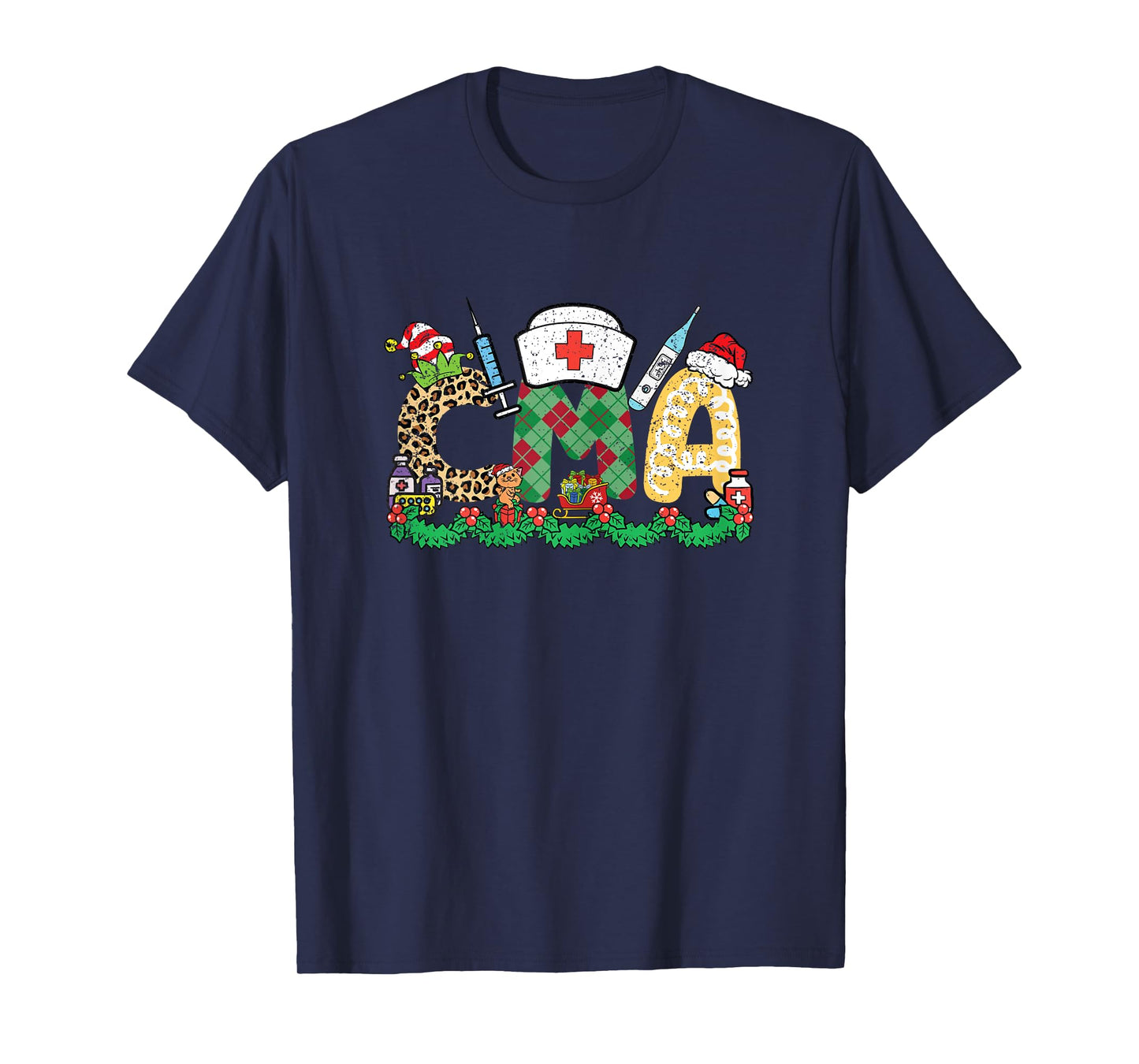 CMA Christmas Pajama X-Mas Certified Medical Assistant T-Shirt