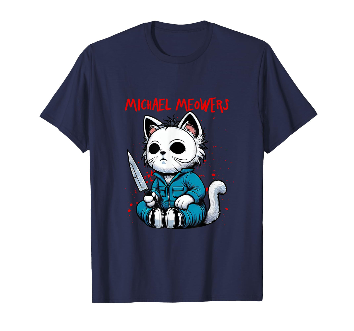 Funny Cat Motif Crazy Cat Graphic Michael Meowers Cat T-Shirt for Men Women