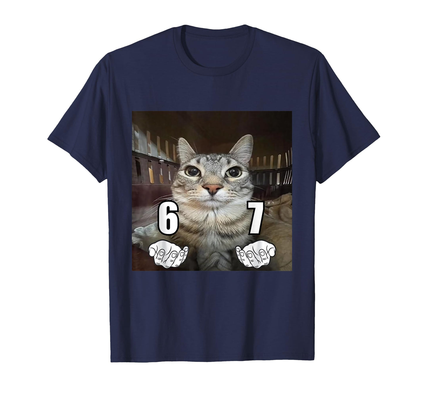 67 Meme Funny Cat Six Seven Meme 6 7 T-Shirt