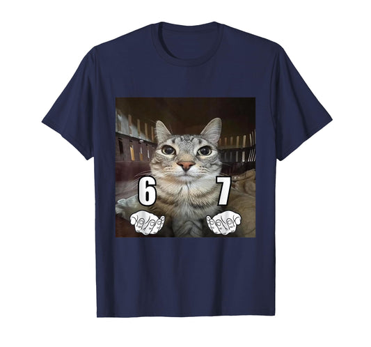 67 Meme Funny Cat Six Seven Meme 6 7 T-Shirt