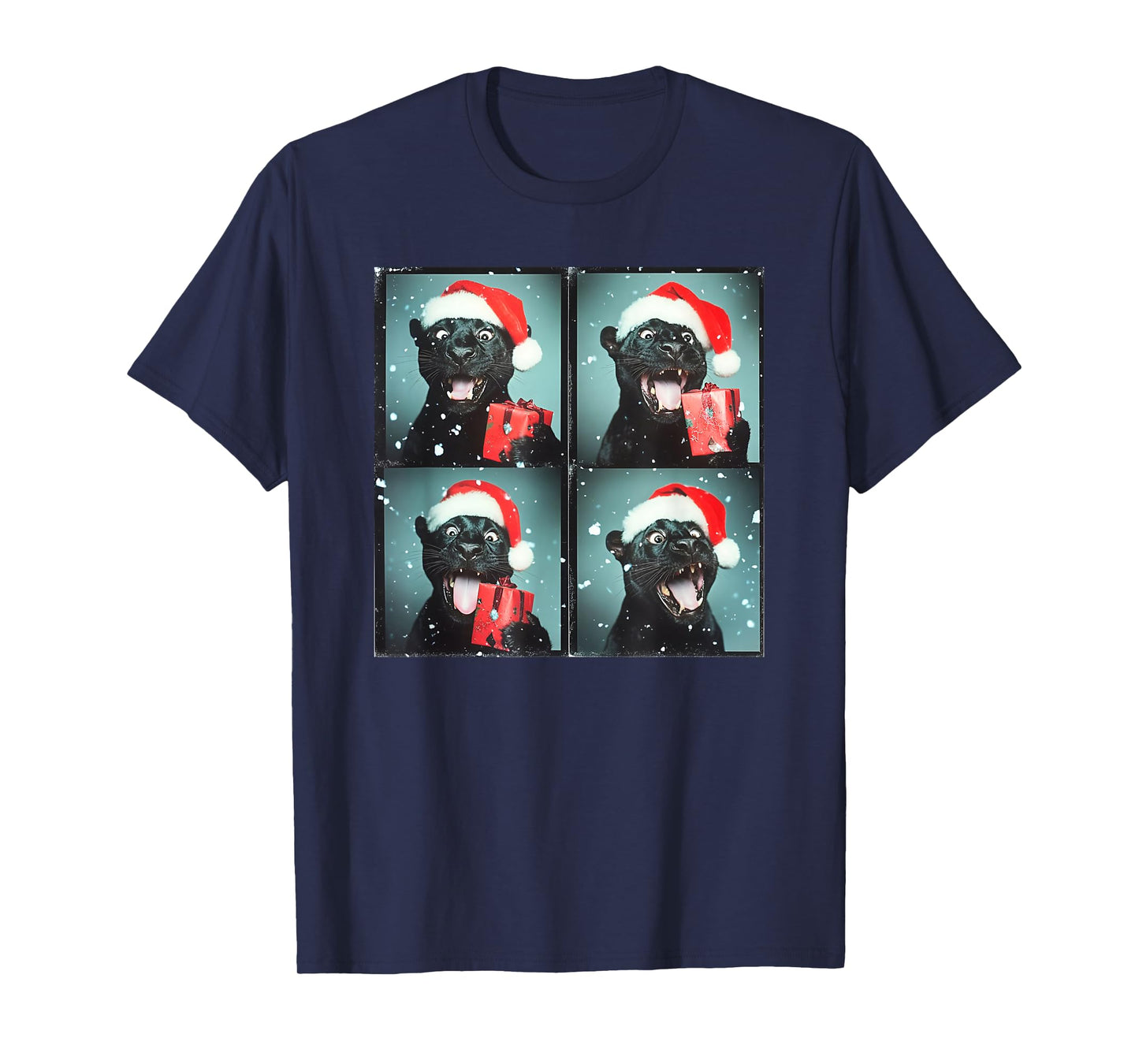 Panther Santa Hat Funny Christmas Panther T-Shirt