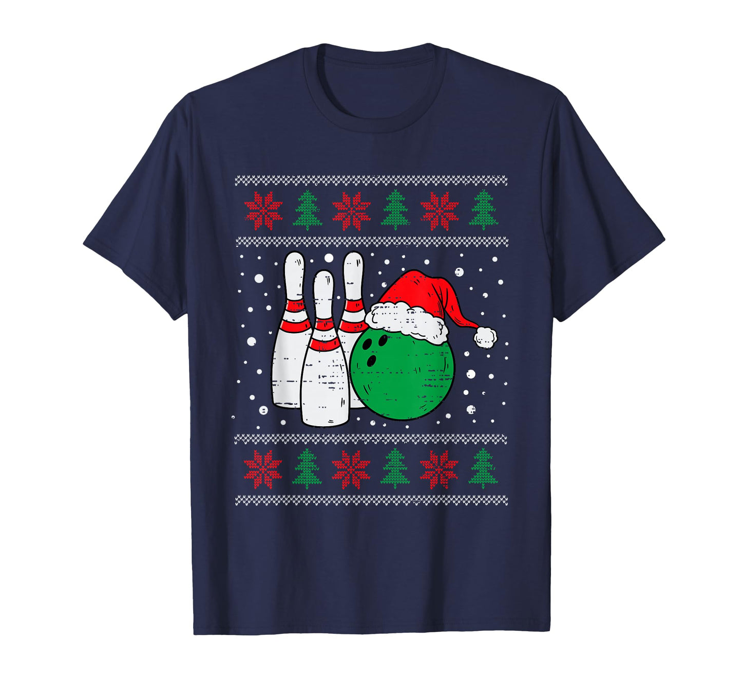 Christmas Bowling Hat Santa Bowler Ugly Xmas Men Women Kids T-Shirt