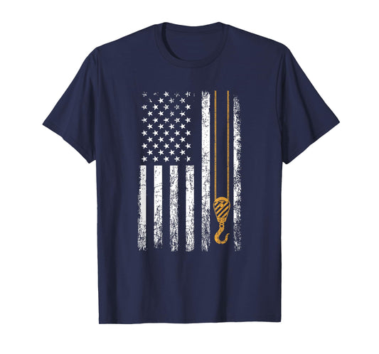 Crane Operator American Flag, Crane Operator T-Shirt