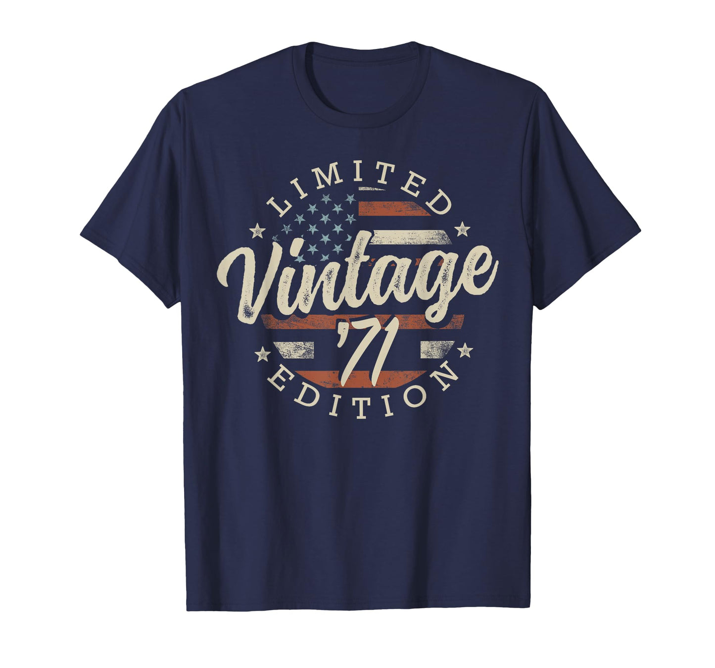 Vintage 1971 Limited Edition USA Flag 54th Birthday T-Shirt
