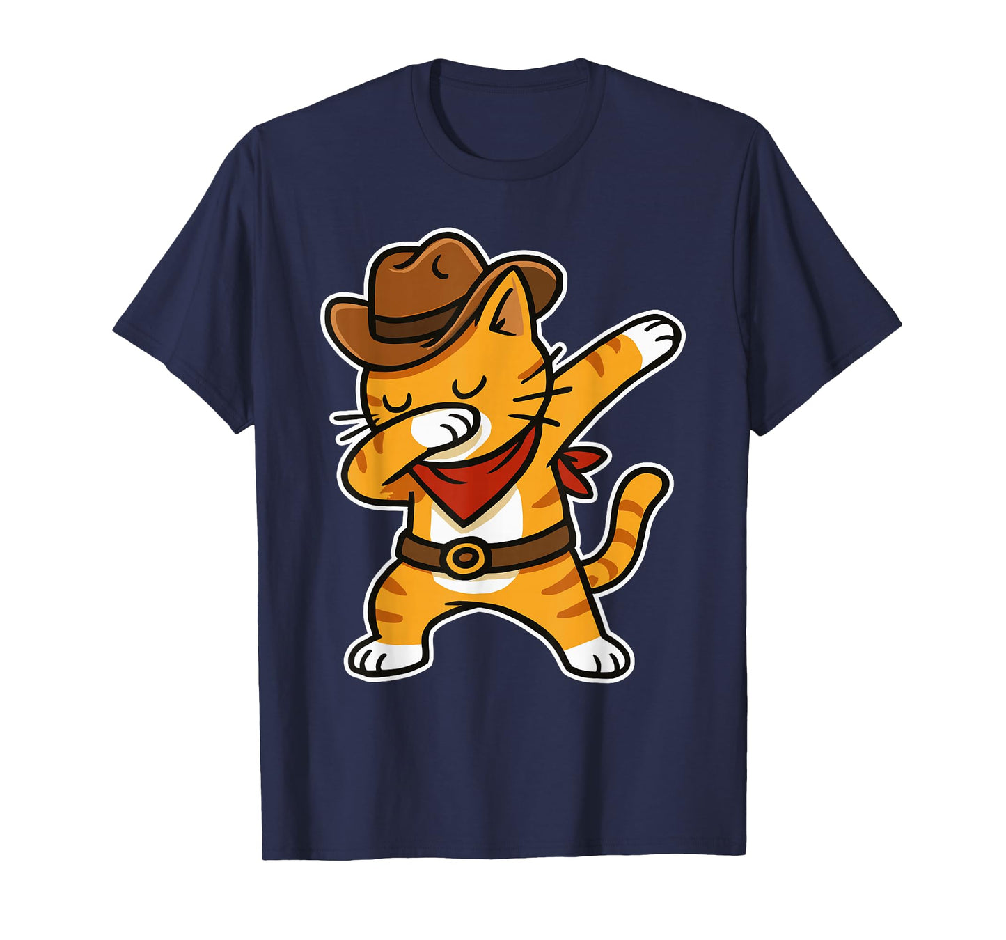 Rodeo Cat Cowboy Dabbing Men Women Kids Funny Cowboy T-Shirt