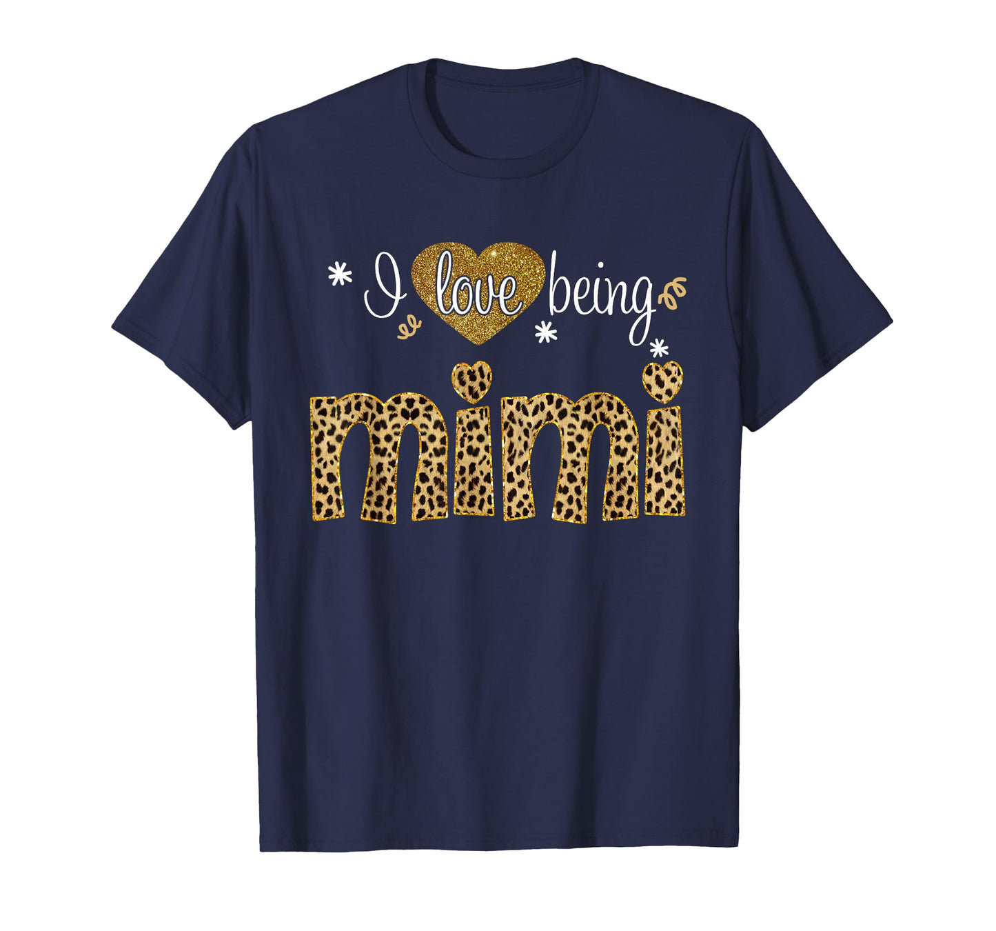 I Love Being Mimi Leopard Plaid Xmas Mimi gifts For Grandma T-Shirt