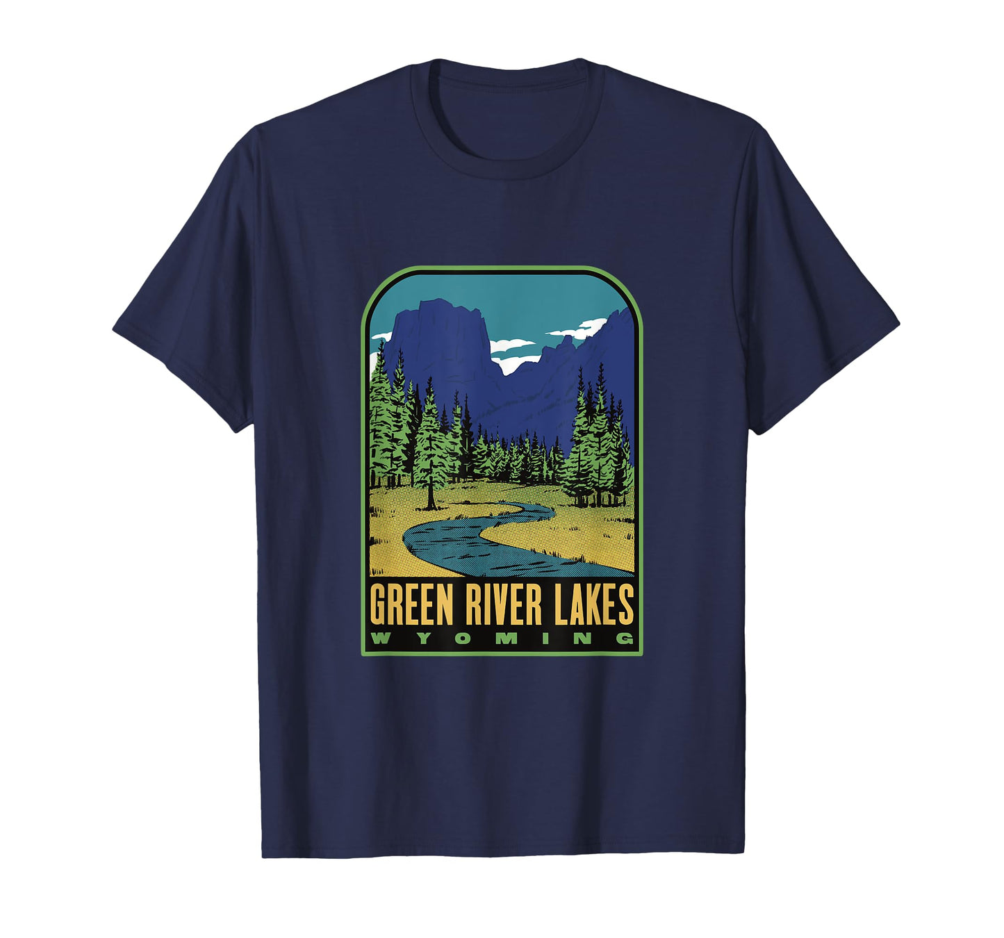 Green River Lakes Wyoming – Retro Squaretop Mountain T-Shirt