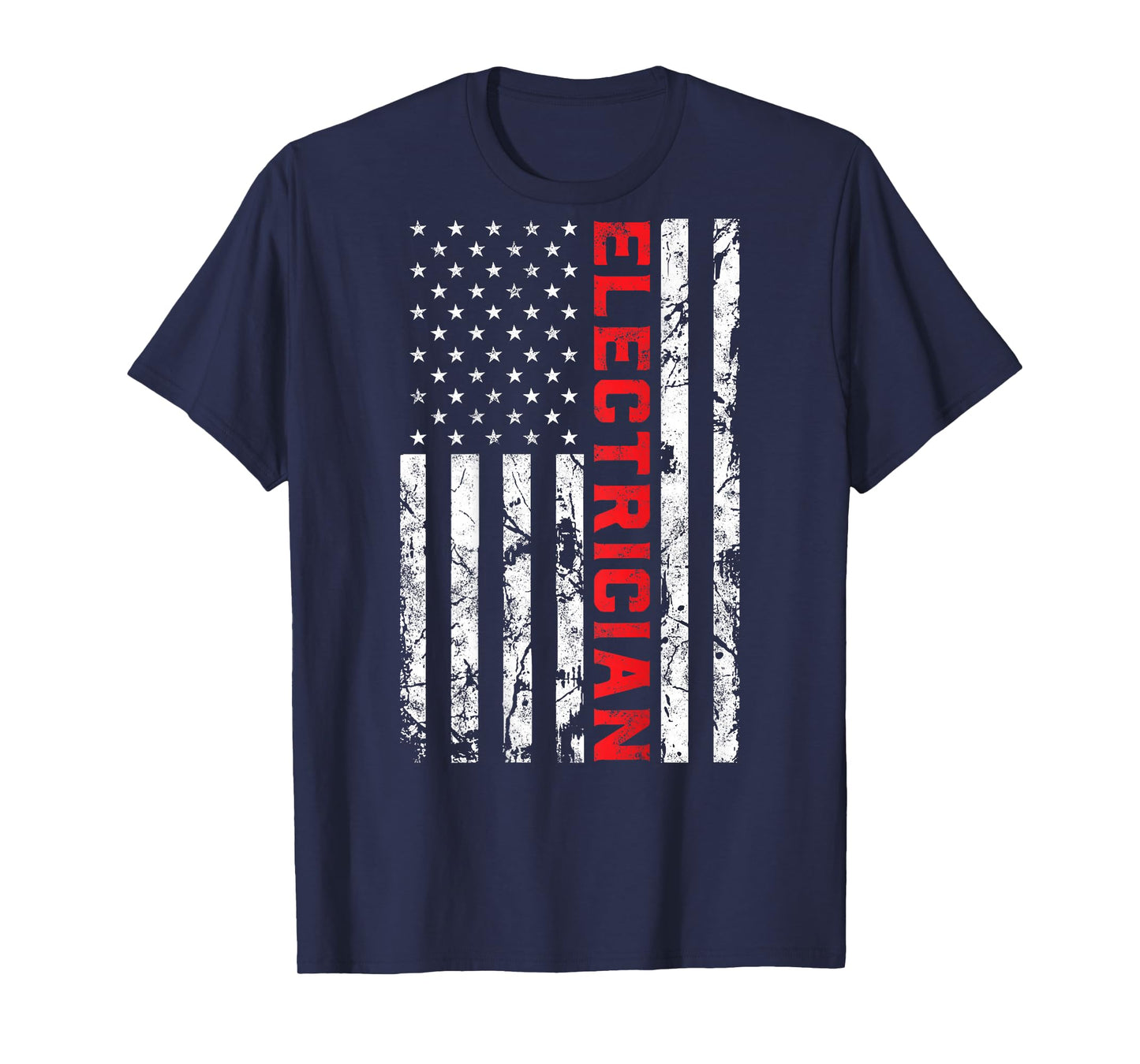 Electrician Patriotic American flag electrician father day T-Shirt
