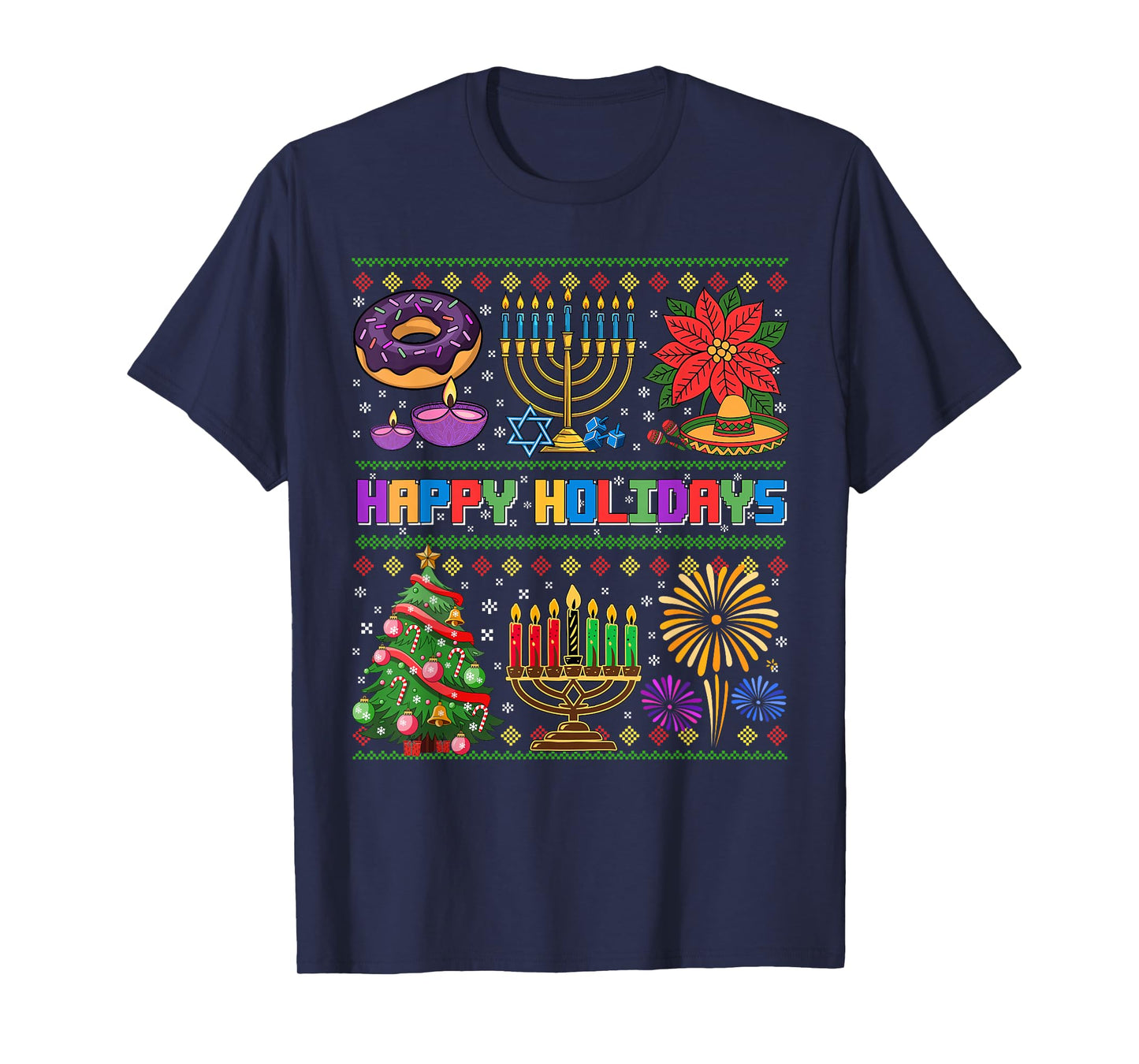 Christmas Hanukkah Kwanzaa Feliz Navidad New Year Ugly Xmas T-Shirt