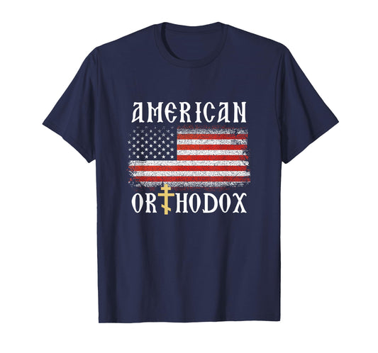 American Flag Orthodox Cross Christian T-Shirt