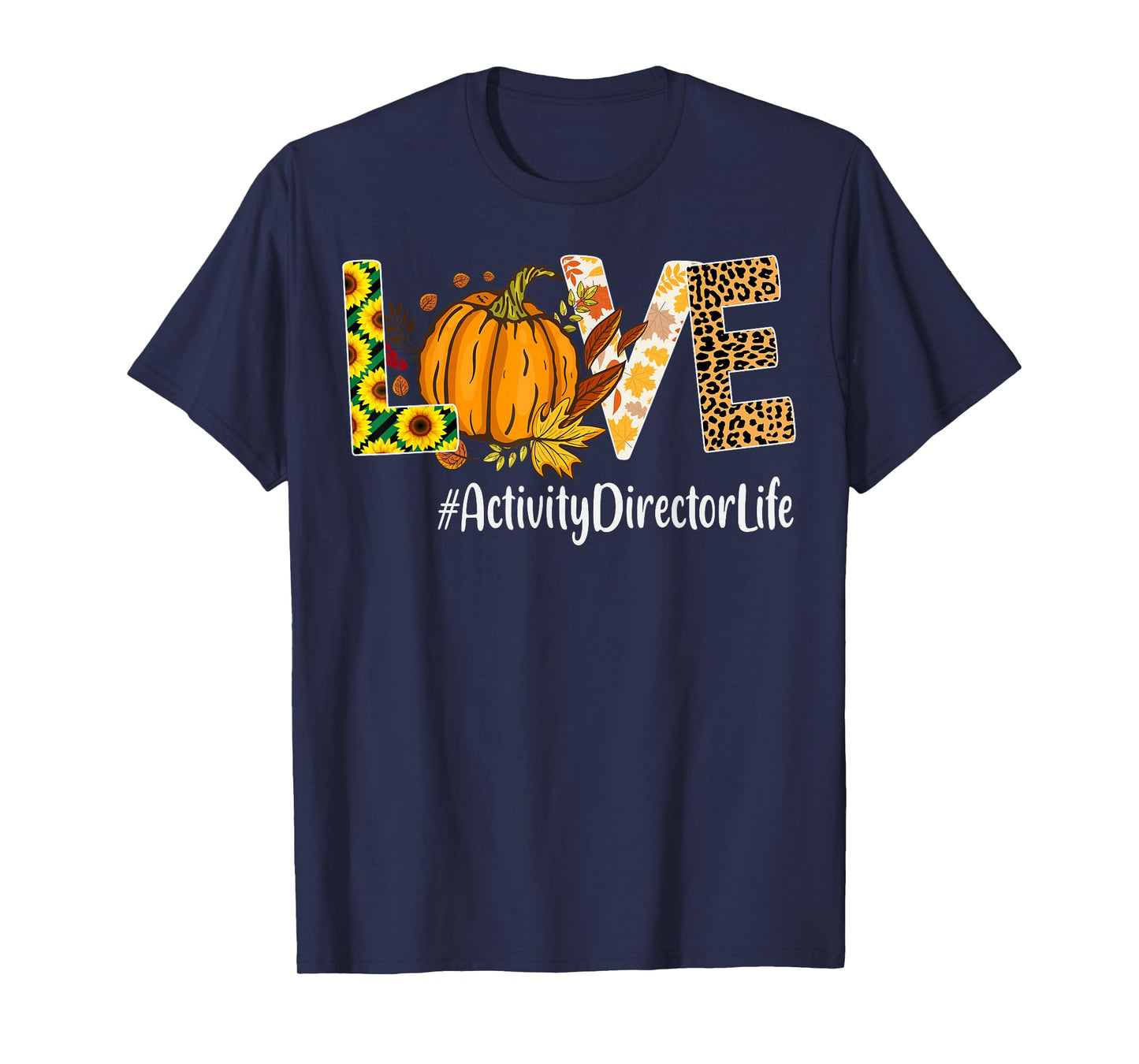 Activity Director Love Fall Pumpkin leopard Halloween Autumn T-Shirt