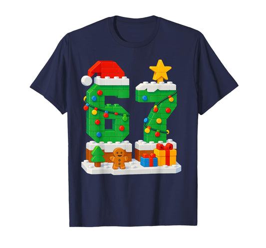 67 Christmas Building Blocks 6 7 Meme Boys Kids Funny Xmas T-Shirt