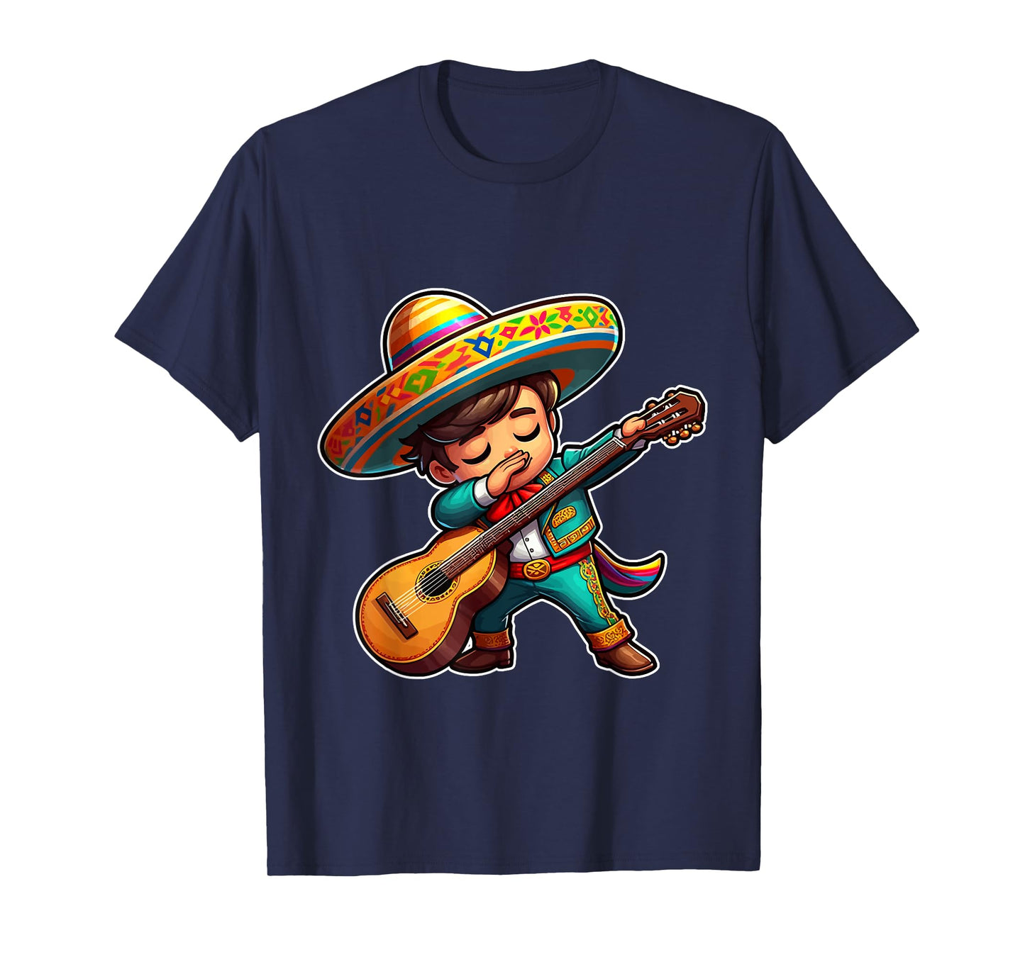 Mariachi boy dabbing with guitar Cinco de Mayo costume kids T-Shirt