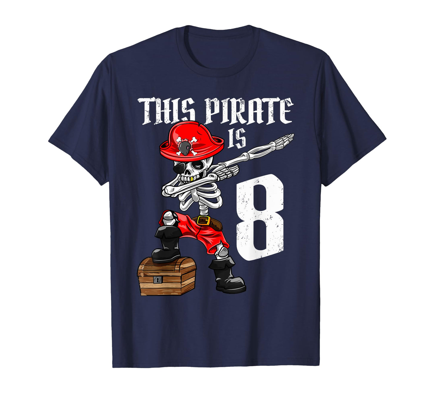 This Pirate is 8 dabbing pirate shirt 8th Birthday boy eight T-Shirt